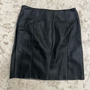 H&M Black Mini Faux Leather Skirt